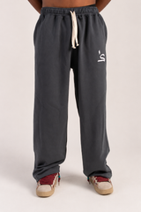 Wide Leg Sweatpants — Charcoal