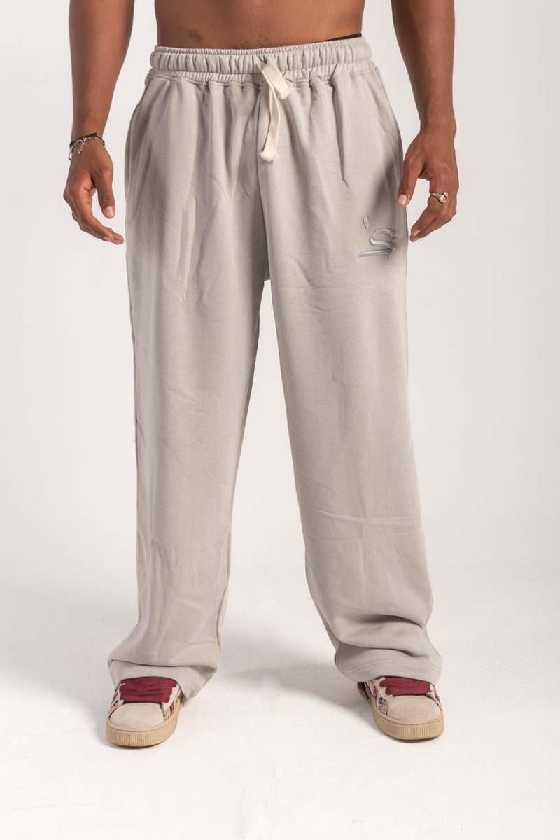 Wide Leg Sweatpants — Stone